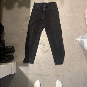 Levi's Black Denim Jeans with Leather Patch